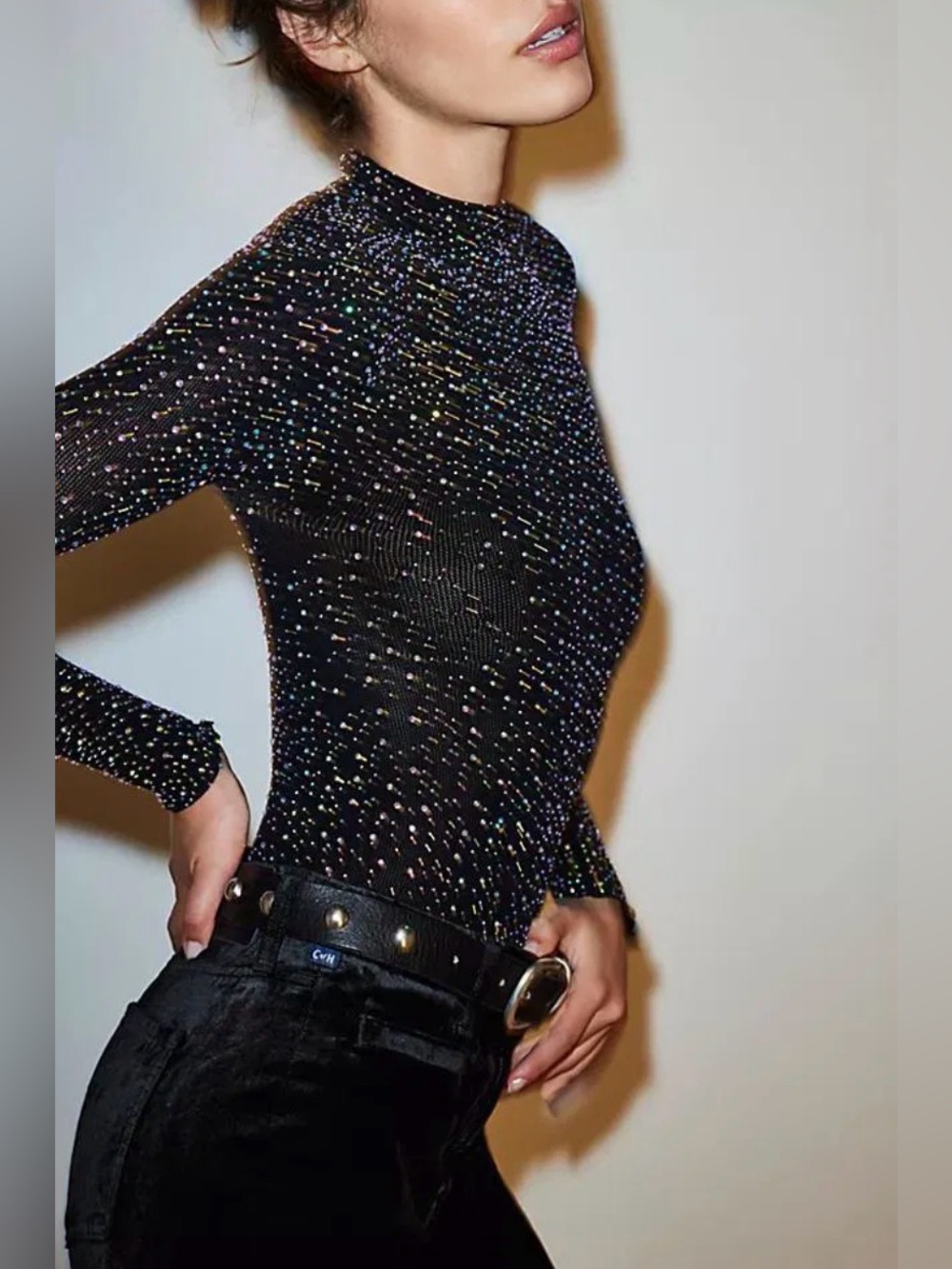 FREE PEOPLE Night Sky Long Sleeve TOP - Picture 3 of 15